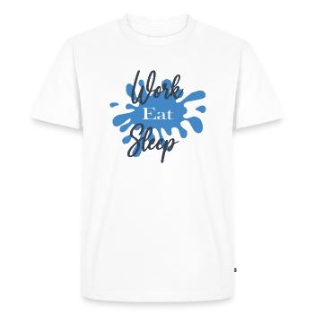 Design Work Eat Sleep - T-shirt Premium bio Homme - blanc - Devant - Nico (187cm)