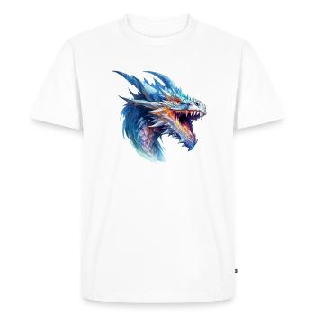 Dragon Watercolor Drawing - Men's Premium Organic T-Shirt - white - Front - Nico (187cm)