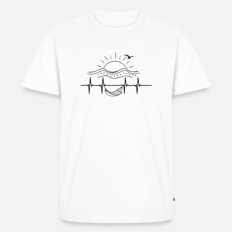 Hängematte - Puls Design - Männer Premium Bio T-Shirt - Weiß