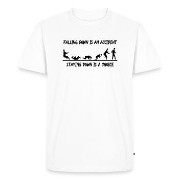 Falling is an Accident Staying Down is a Choice - Men's Premium Organic T-Shirt - white - Front - Nico (187cm)