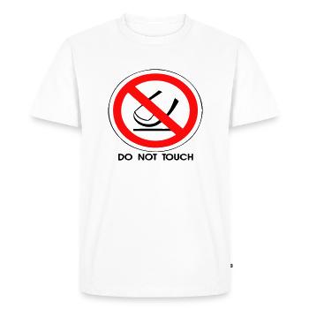 Do Not Touch - Men's Premium Organic T-Shirt - white - Front - Nico (187cm)
