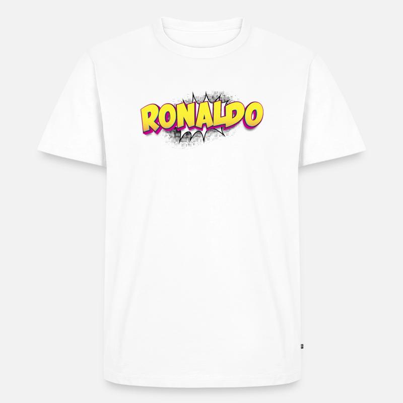 Ronald Benutzerdefinierter Name Comic-Buch-Stil Pop-Art, - Männer Premium Bio T-Shirt - Weiß