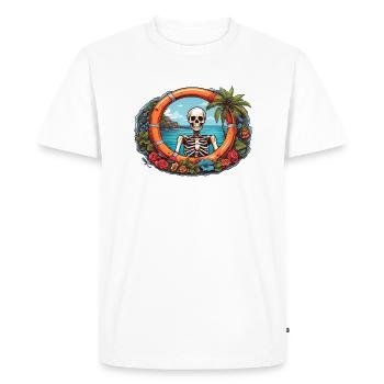 Squelette tropical - T-shirt Premium bio Homme - blanc - Devant - Nico (187cm)