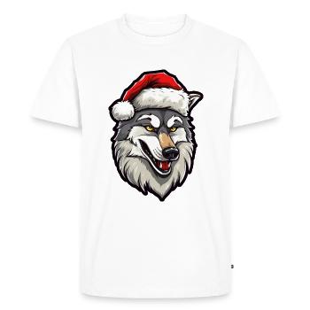 Loup Noël - T-shirt Premium bio Homme - blanc - Devant - Nico (187cm)