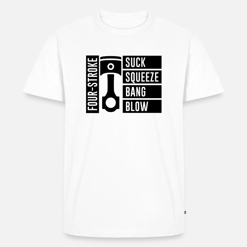 FOUR STROKE - Männer Premium Bio T-Shirt - Weiß