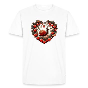 Escargot - T-shirt Premium bio Homme - blanc - Devant - Nico (187cm)