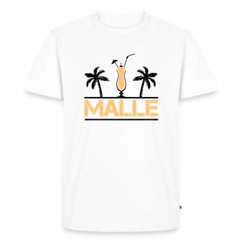 malle - T-shirt Premium bio Homme - blanc - Devant - Nico (187cm)