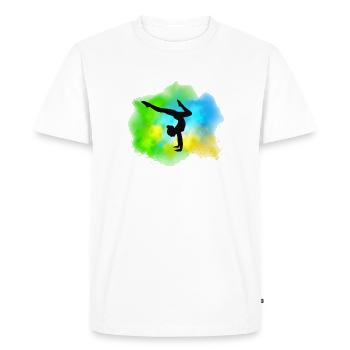 Gymnastique colorée Motif de gymnastique pour le gymnaste - T-shirt Premium bio Homme - blanc - Devant - Nico (187cm)
