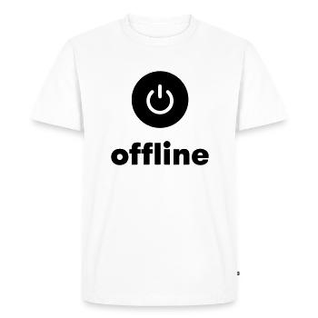Offline Button - Men's Premium Organic T-Shirt - white - Front - Nico (187cm)