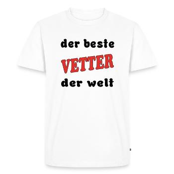 Der beste VETTER COUSIN der welt - Men's Premium Organic T-Shirt - white - Front - Nico (187cm)