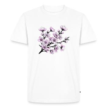 Fleur de cerisier - T-shirt Premium bio Homme - blanc - Devant - Nico (187cm)