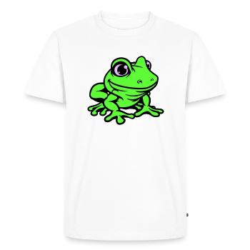 Grenouille Bande dessinée - T-shirt Premium bio Homme - blanc - Devant - Nico (187cm)
