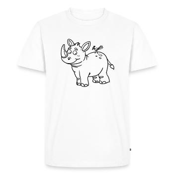 🦏 Motif rhinocéros pour les vêtements pour enfants, les sacs et plus encore - T-shirt Premium bio Homme - blanc - Devant - Nico (187cm)