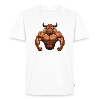 Gymnase des muscles du taureau Taureau - T-shirt Premium bio Homme - blanc - Devant - Nico (187cm)