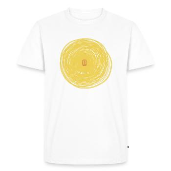 OG Vinyl | Hand-Drawn Paintbrush Style - Men's Premium Organic T-Shirt - white - Front - Nico (187cm)