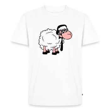 mouton lunettes de soleil cravate musique DJ casque Fun - T-shirt Premium bio Homme - blanc - Devant - Nico (187cm)