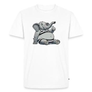 Elephant in bikini - Men's Premium Organic T-Shirt - white - Front - Nico (187cm)