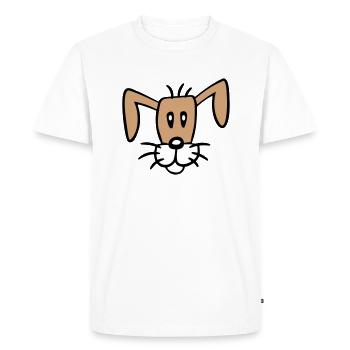 Visage de chien Petit chiot heureux Animal de compagnie - T-shirt Premium bio Homme - blanc - Devant - Nico (187cm)