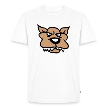 Chien, Monstre, Maléfique, Dangereux, Loup, Dents acérées - T-shirt Premium bio Homme - blanc - Devant - Nico (187cm)