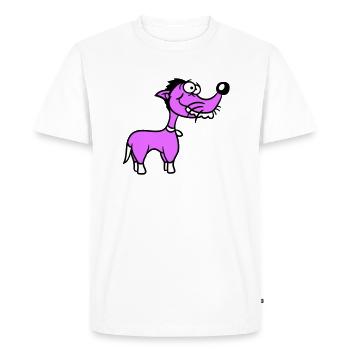 Dog Stands Stupid Guy Funny Stupid Crazy Funny - Men's Premium Organic T-Shirt - white - Front - Nico (187cm)