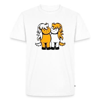 2 Chevaux Homme Femme Amoureux Amis Amour Équipe - T-shirt Premium bio Homme - blanc - Devant - Nico (187cm)