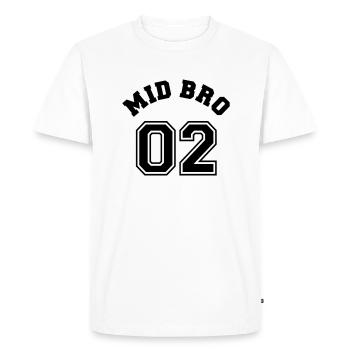 Mid Bro 02 - Middle Brother - Men's Premium Organic T-Shirt - white - Front - Nico (187cm)