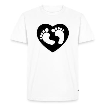 Pieds de bébé Coeur - T-shirt Premium bio Homme - blanc - Devant - Nico (187cm)