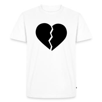 Le cœur brisé - T-shirt Premium bio Homme - blanc - Devant - Nico (187cm)