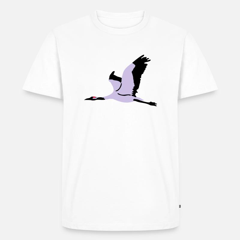Kranich - Männer Premium Bio T-Shirt - Weiß