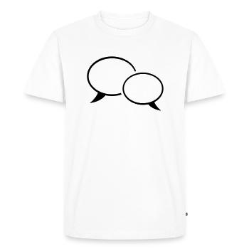 sprechblase_f1 - Men's Premium Organic T-Shirt - white - Front - Nico (187cm)