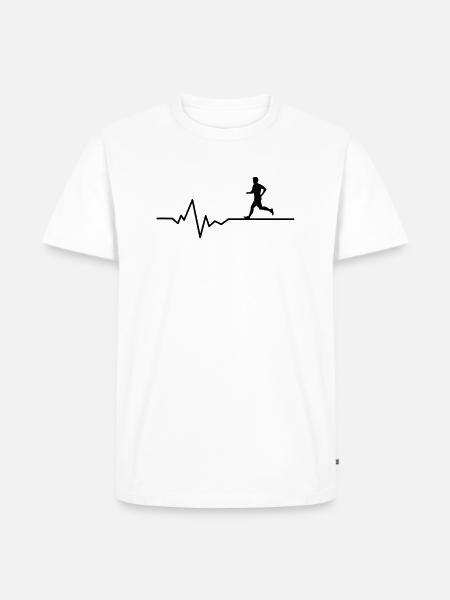 Jogger Puls - Männer Premium Bio T-Shirt - Weiß