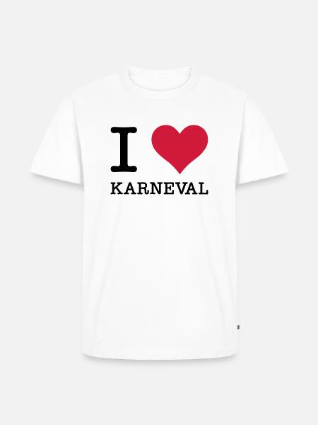 I Love Karneval - Männer Premium Bio T-Shirt - Weiß