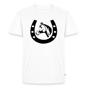 cheval en chaussures - T-shirt Premium bio Homme - blanc - Devant - Nico (187cm)