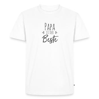 Papa est le meilleur - T-shirt Premium bio Homme - blanc - Devant - Nico (187cm)
