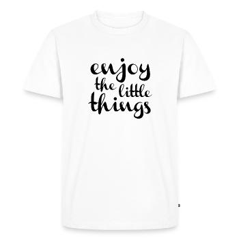 Rejoice in the little things! - Men's Premium Organic T-Shirt - white - Front - Nico (187cm)