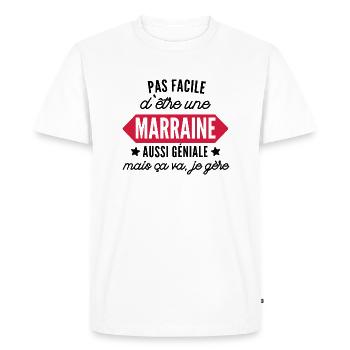 pas facile d'être une marraine aussi géniale - T-shirt Premium bio Homme - blanc - Devant - Nico (187cm)