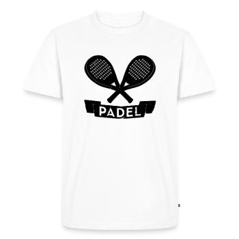 Logo de padel - T-shirt Premium bio Homme - blanc - Devant - Nico (187cm)