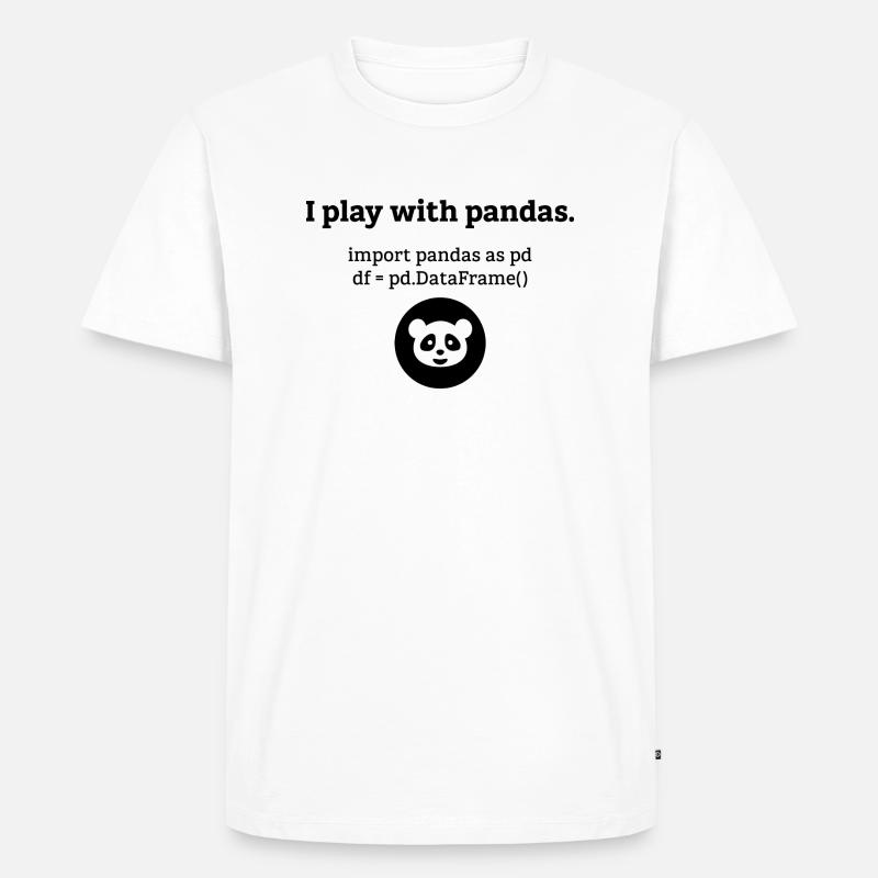 Pandas Datenwissenschaft Informatik Geschenk - Männer Premium Bio T-Shirt - Weiß