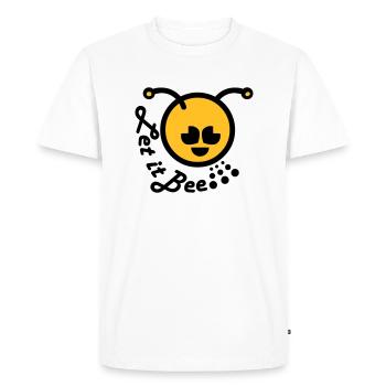 Qu’il abeille émoticône heureuse - T-shirt Premium bio Homme - blanc - Devant - Nico (187cm)
