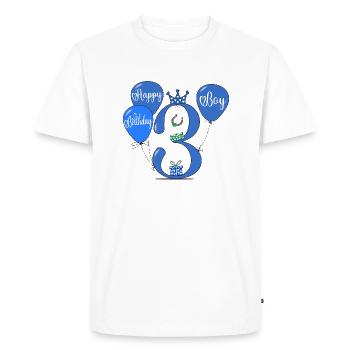 3 Ballon garçon d’anniversaire - T-shirt Premium bio Homme - blanc - Devant - Nico (187cm)
