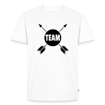 Team! - Men's Premium Organic T-Shirt - white - Front - Nico (187cm)