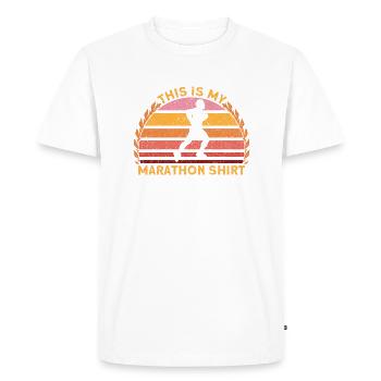 Jogger Half Marathon Jogging Gift - Men's Premium Organic T-Shirt - white - Front - Nico (187cm)
