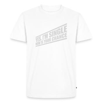 célibataire maintenant votre chance - T-shirt Premium bio Homme - blanc - Devant - Nico (187cm)