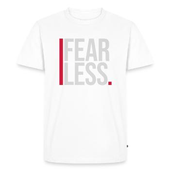 Conception de citation de texte intrépide - T-shirt Premium bio Homme - blanc - Devant - Nico (187cm)