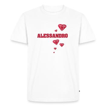 Idée cadeau Alessandro - T-shirt Premium bio Homme - blanc - Devant - Nico (187cm)