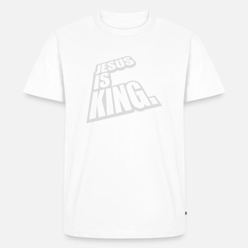 jesus is king Zitat - Männer Premium Bio T-Shirt - Weiß