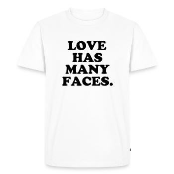 L’amour a plusieurs visages - Cool Quote - Cooler Spruch - T-shirt Premium bio Homme - blanc - Devant - Nico (187cm)