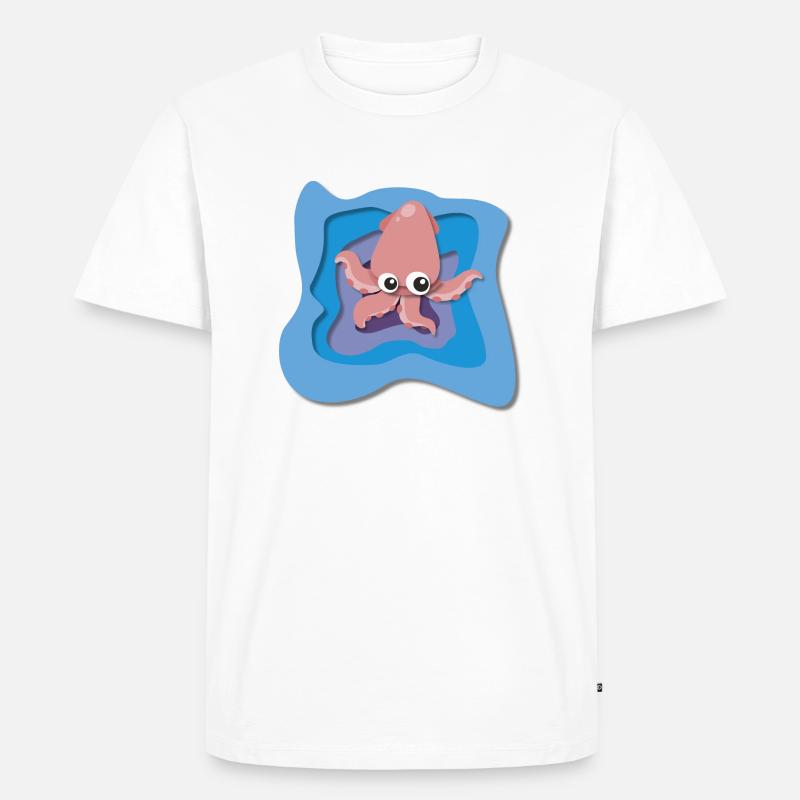 Squidy - Männer Premium Bio T-Shirt - Weiß