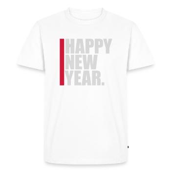 Citation Bonne année - T-shirt Premium bio Homme - blanc - Devant - Nico (187cm)