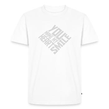 Faire sourire mon cœur - T-shirt Premium bio Homme - blanc - Devant - Nico (187cm)